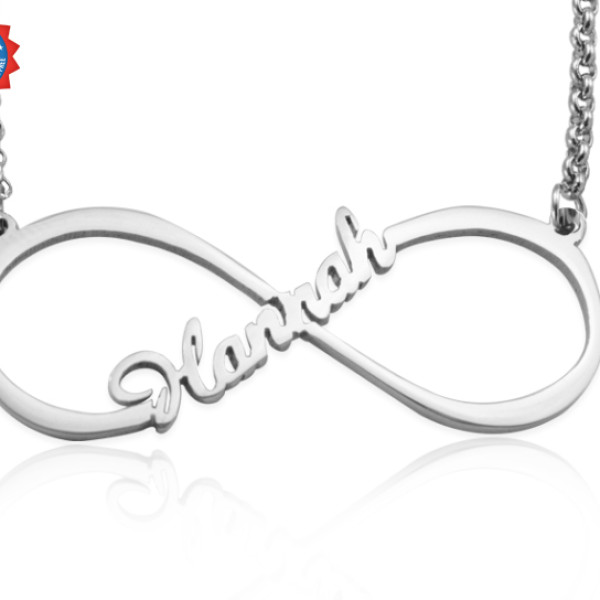 Personalised Single Infinity Name Necklace - Sterling Silver - All Birthstone™