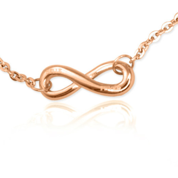 Personalised Classic  Infinity Bracelet/Anklet - 18ct Rose Gold Plated - All Birthstone™
