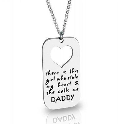 Personalised Dog Tag - Stolen Heart - Two Necklaces - Silver - All Birthstone™
