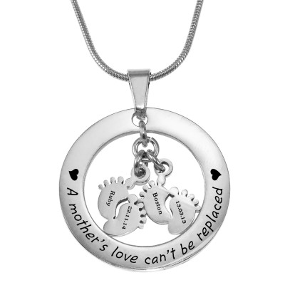 Personalised Cant Be Replaced Necklace - Double Feet 12mm - All Birthstone™
