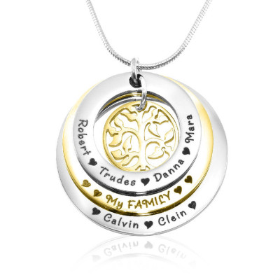 Personalised Family Triple Love - Two Tone - Gold n Silver - All Birthstone™