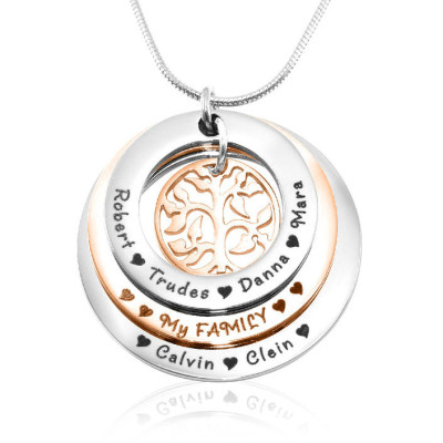 Personalised Family Triple Love - Two Tone - Rose Gold n Silver - All Birthstone™
