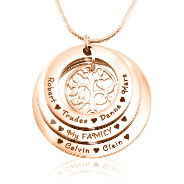 Personalised Family Triple Love - 18ct Rose Gold Plated - All Birthstone™