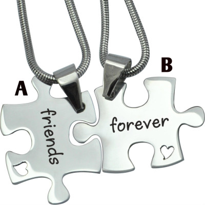 Personalised Forever Friends Puzzle Two Necklaces - All Birthstone™