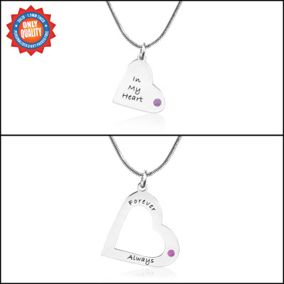 Personalised Mothers Heart Pendant Necklace Set - All Birthstone™
