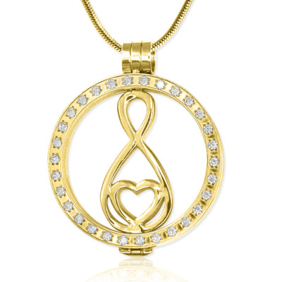 Personalised Gold Diamonte Necklace with 18ct Gold Plated Infinity - All Birthstone™