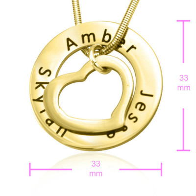 Personalised Heart Washer Necklace - 18ct GOLD Plated - All Birthstone™