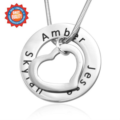 Personalised Heart Washer Necklace - All Birthstone™