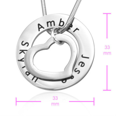 Personalised Heart Washer Necklace - All Birthstone™