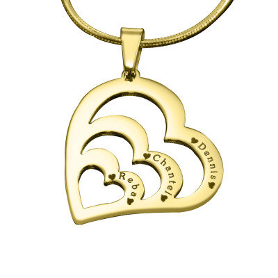 Personalised Hearts of Love Necklace - 18ct Gold Plated - All Birthstone™