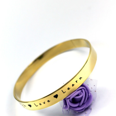 Personalised 8mm Endless Bangle - 18ct Gold Plated - All Birthstone™