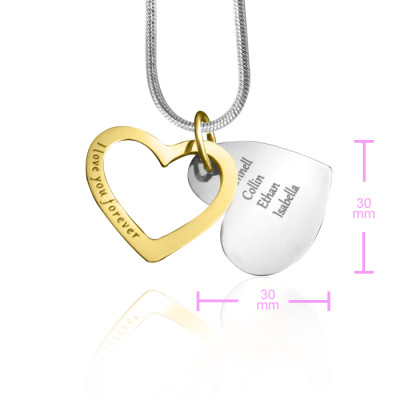 Personalised Love Forever Necklace - Two Tone - Gold  Silver - All Birthstone™