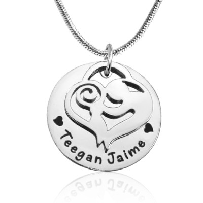 Personalised Mother's Disc Single Necklace - Sterling Silver - All Birthstone™