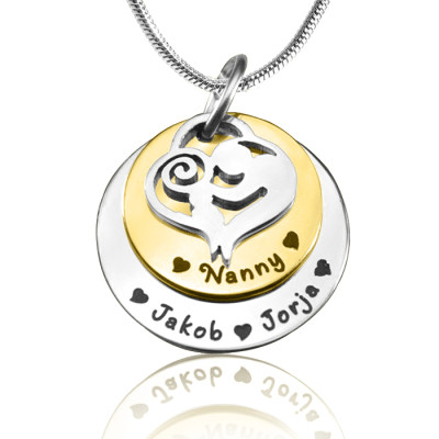 Personalised Mother's Disc Double Necklace - Two Tone - Gold  Silver - All Birthstone™