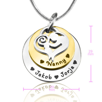 Personalised Mother's Disc Double Necklace - Two Tone - Gold  Silver - All Birthstone™