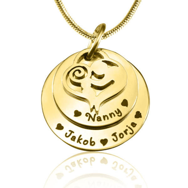 Personalised Mother's Disc Double Necklace - 18ct Gold Plated - All Birthstone™