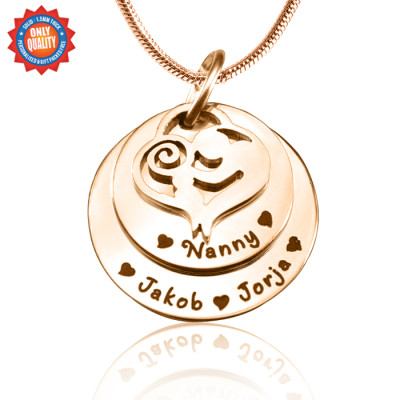 Personalised Mother's Disc Double Necklace - 18ct Rose Gold Plated - All Birthstone™