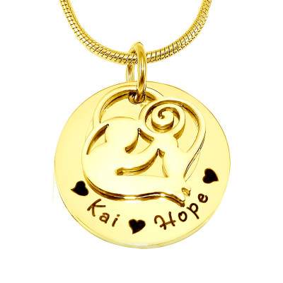 Personalised Mother's Disc Single Necklace - 18ct Gold Plated - All Birthstone™