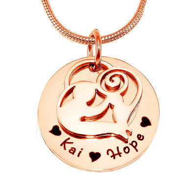 Personalised Mother's Disc Single Necklace - 18ct Rose Gold Plated - All Birthstone™