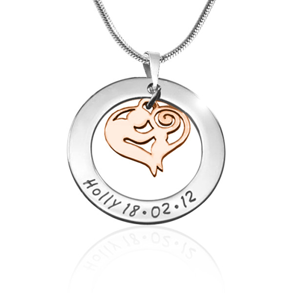 Personalised Mothers Love Necklace - Two Tone - Rose Gold Mother - All Birthstone™