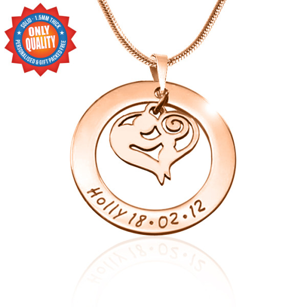 Personalised Mothers Love Necklace - 18ct Rose Gold Plated - All Birthstone™