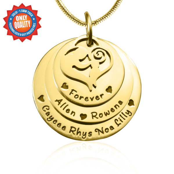 Personalised Mother's Disc Triple Necklace - 18ct Gold Plated - All Birthstone™