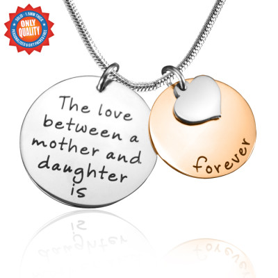 Personalised Mother Forever Necklace - Two Tone - Rose  Silver - All Birthstone™
