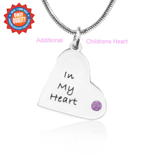 Personalised Additional Childrens Heart Pendant - All Birthstone™