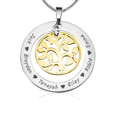 Personalised My Family Tree Necklace - Two Tone - Gold Tree - All Birthstone™