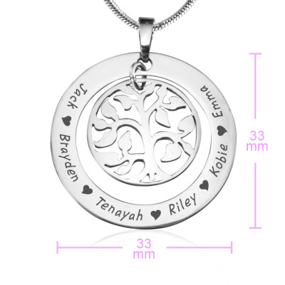 Personalised My Family Tree Necklace - Sterling Silver - All Birthstone™