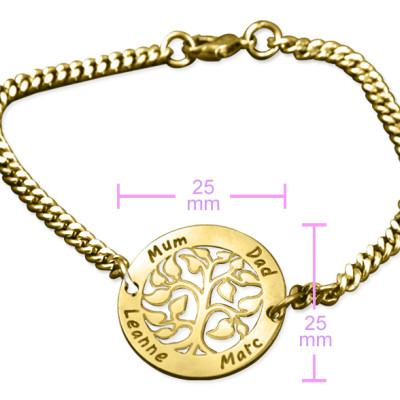 Personalised My Tree Bracelet - 18ct Gold Plated - All Birthstone™