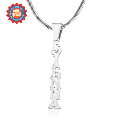 Personalised Name Necklace Vertical - Sterling Silver - All Birthstone™