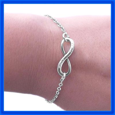 Personalised Classic  Infinity Bracelet/Anklet - Sterling Silver - All Birthstone™