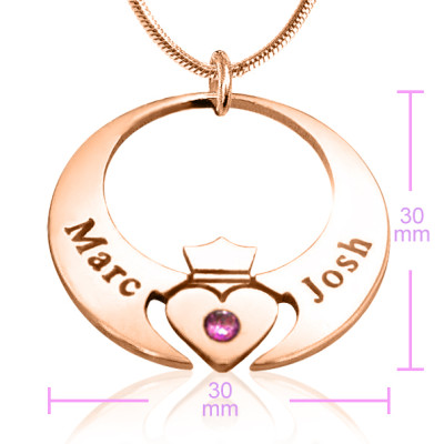 Personalised Queen of My Heart Necklace - 18ct Rose Gold Plated - All Birthstone™