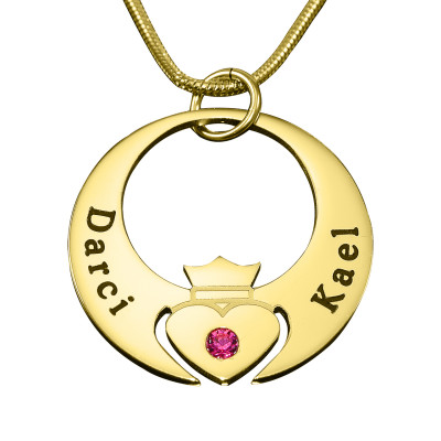 Personalised Queen of My Heart Necklace - 18ct Gold Plated - All Birthstone™
