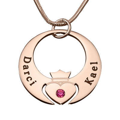 Personalised Queen of My Heart Necklace - 18ct Rose Gold Plated - All Birthstone™