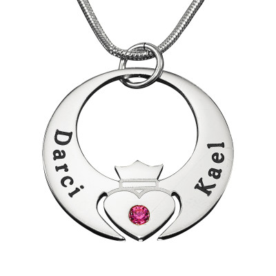 Personalised Queen of My Heart Necklace - Sterling Silver - All Birthstone™