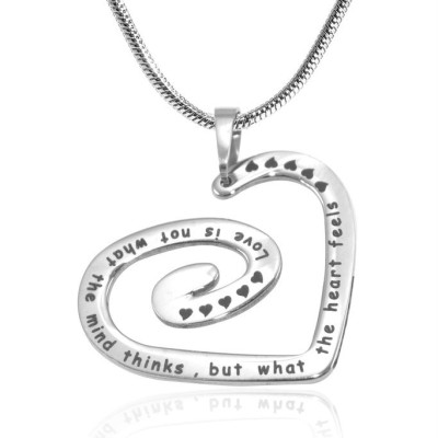 Personalised Swirls of My Heart Necklace - Sterling Silver - All Birthstone™