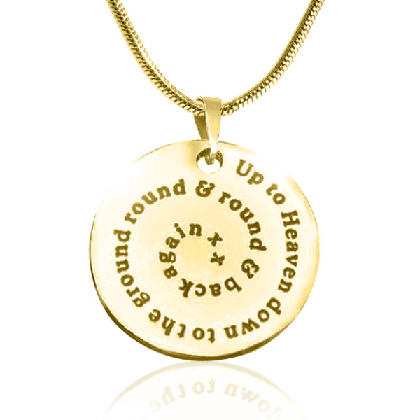 Personalised Swirls of Time Disc Necklace - 18ct Gold Plated - All Birthstone™