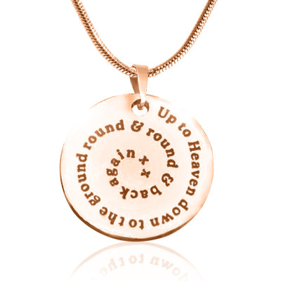 Personalised Swirls of Time Disc Necklace - 18ct Rose Gold Plated - All Birthstone™
