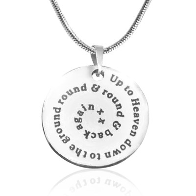Personalised Swirls of Time Disc Necklace - Sterling Silver - All Birthstone™