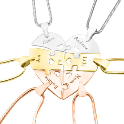 Personalised Hexa Heart Puzzle Necklace - All Birthstone™