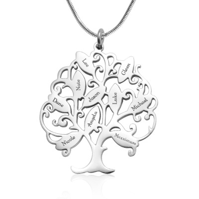 Personalised Tree of My Life Necklace 10 - Sterling Silver - All Birthstone™