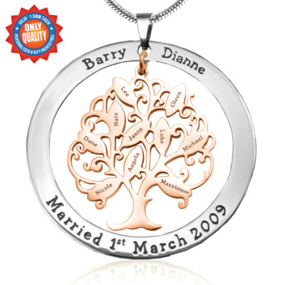 Personalised Tree of My Life Washer 10 - Two Tone - Rose Gold Tree - All Birthstone™