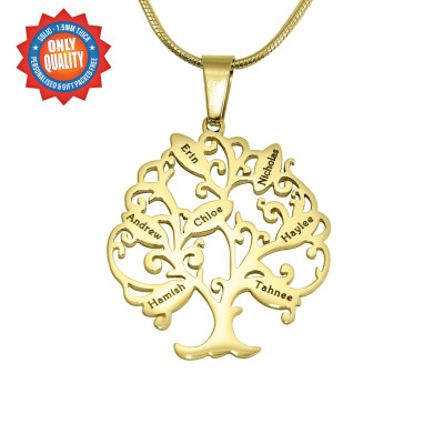 Personalised Tree of My Life Necklace 7 - 18ct Gold Plated - All Birthstone™