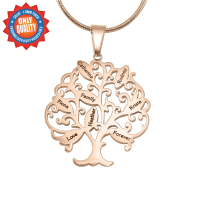 Personalised Tree of My Life Necklace 8 - 18ct Rose Gold Plated - All Birthstone™