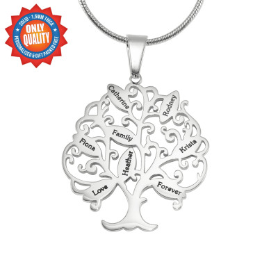 Personalised Tree of My Life Necklace 8 - Sterling Silver - All Birthstone™
