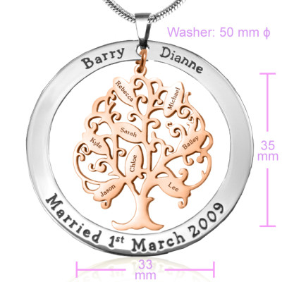 Personalised Tree of My Life Washer 8 - Two Tone - Rose Gold Tree - All Birthstone™