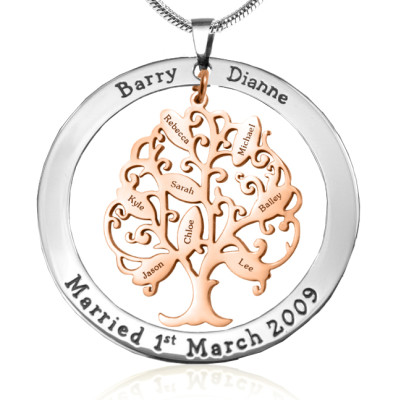 Personalised Tree of My Life Washer 8 - Two Tone - Rose Gold Tree - All Birthstone™