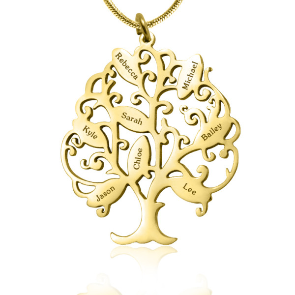 Personalised Tree of My Life Necklace 8 - 18ct Gold Plated - All Birthstone™